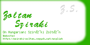 zoltan sziraki business card